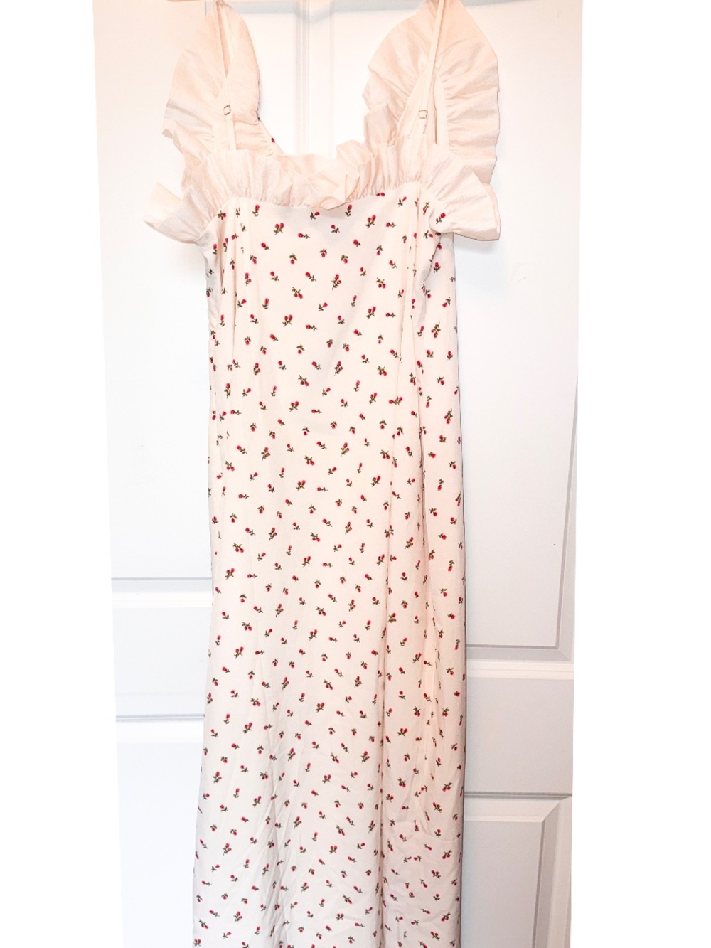 Sister Jane Rose Ruffle Dress Spaghetti Strap Midi sz M - Picture 4 of 7